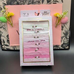 PINK x LoveShackFancy Rules of Pink V String Panties XL Multicolor Set Of 7